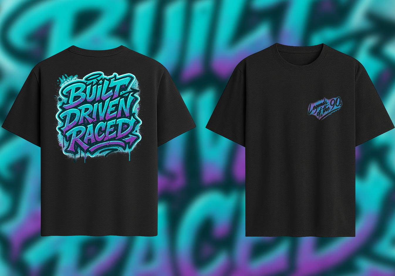 PREORDER: Built Driven Raced Graffi-Tee  (Black)