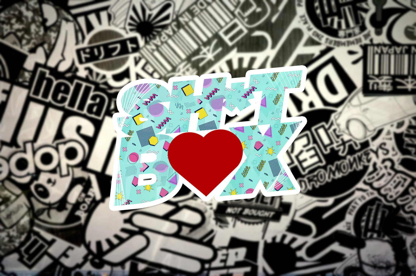 Shitbox Love Sticker (90s Confetti)