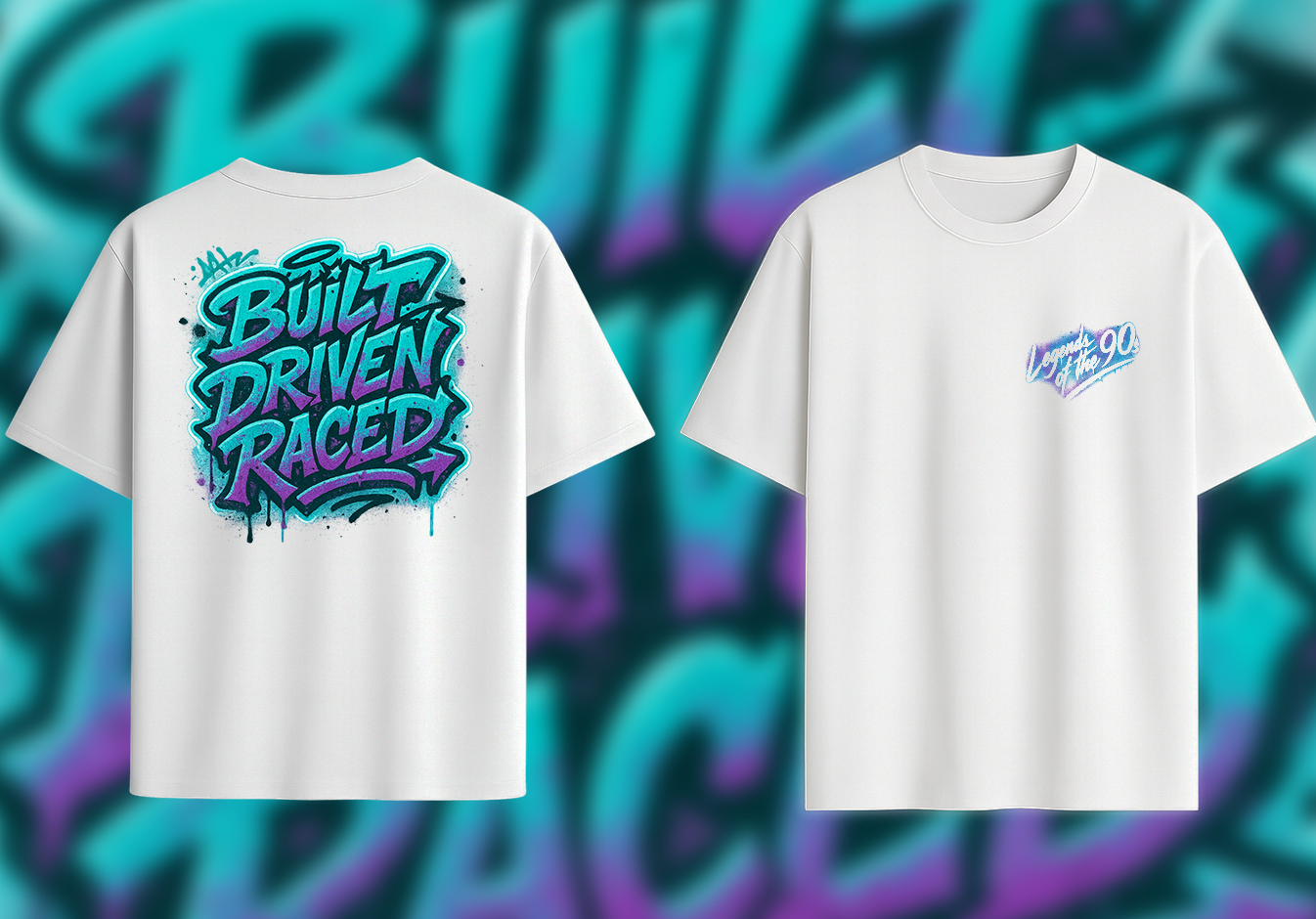 PREORDER: Built Driven Raced Graffi-Tee  (White)